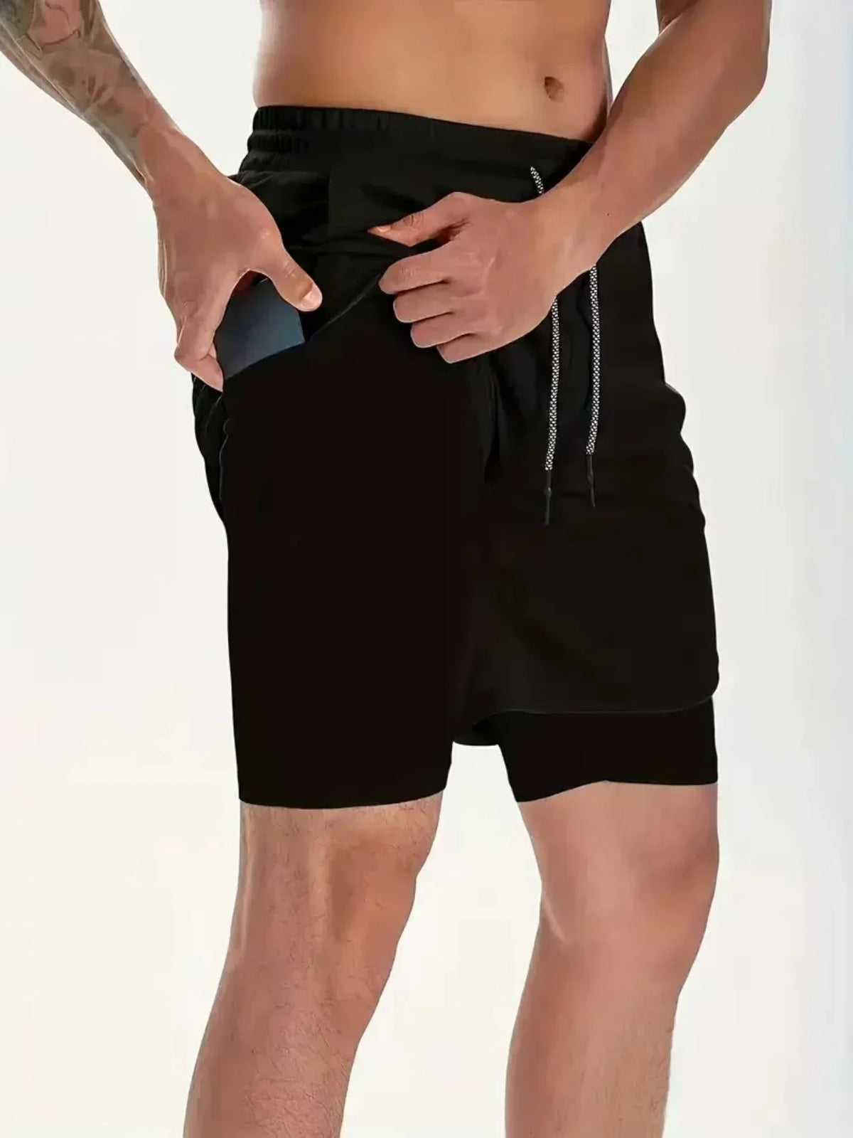 Running Short Men Gym Sports 2 In 1