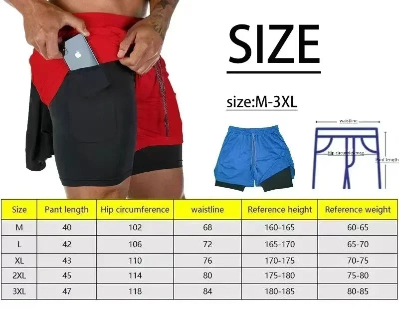 Running Short Men Gym Sports 2 In 1