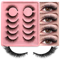 GROINNEYA False Eyelashes Cat Eye Faux Mink Lashes Wispy Lashes Dramatic Long Thick Lashes Volume Mink False Eyelashes Makeup