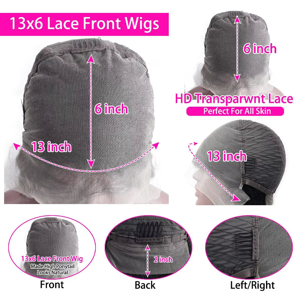 40 42Inch Body Wave Human Hair Wig 13x4 13x6 HD Lace Front Wig 250% Density Brazilian Hair Natural Black Wig for Women