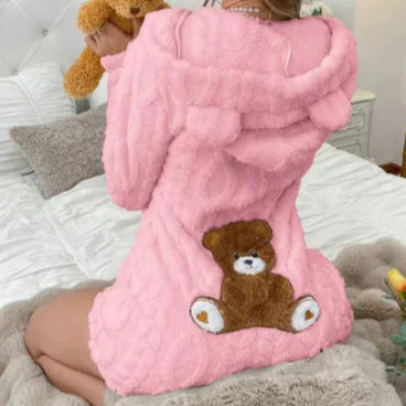 Autumn Winter Plush Hoody Women's Jumpsuit Shorts