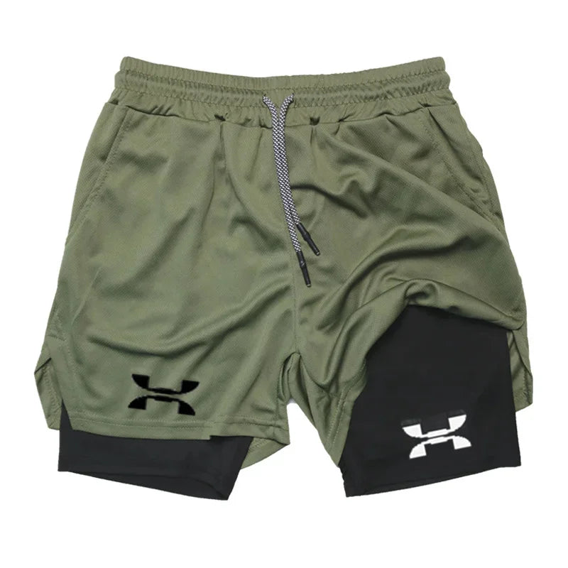 Running Short Men Gym Sports 2 In 1