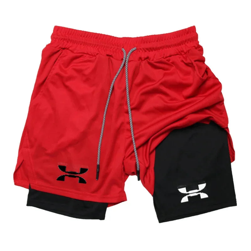 Running Short Men Gym Sports 2 In 1