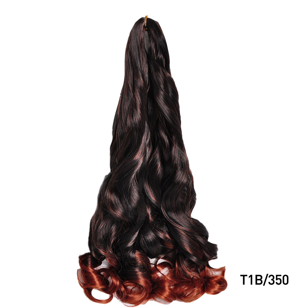 French Curls Braiding Hair Extensions Synthetic Hair Loose Wave Spiral Curl Braids High Temperature Ombre Pre Stretched Hair