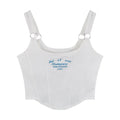 Striped bra pad sexy tank top Y2K solid color short women's T-shirt tank top exposed navel top sleeveless exposed navel top tank