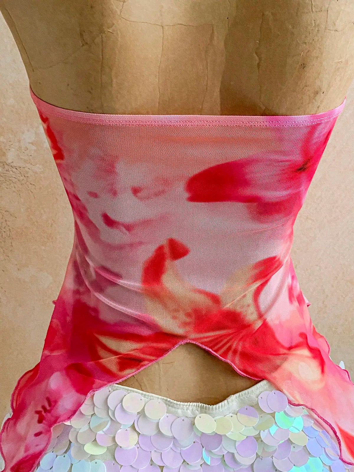 Floral Print Off-Shoulder Tie-Neck Top